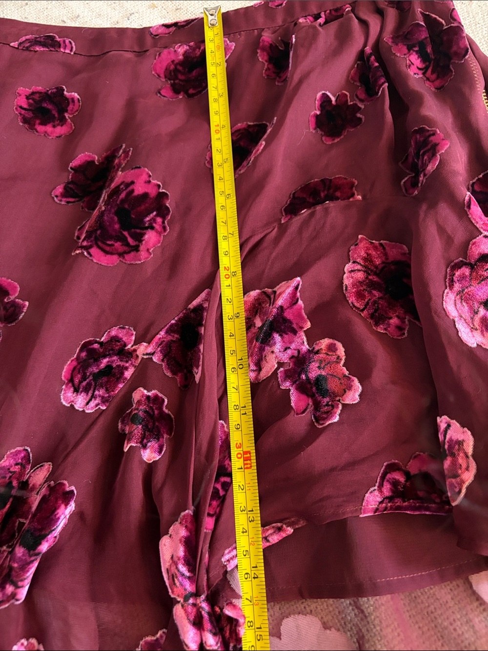 for Love & Lemons Silk-Blend Sophie Velvet Floral Skirt Pansy - Small - Picture 16 of 16